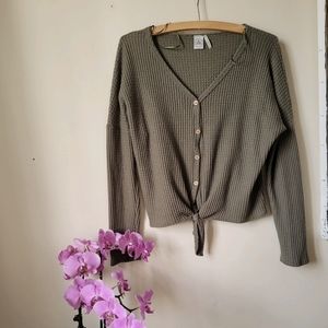 Anthropologie!! Waffle knit Henley 💕